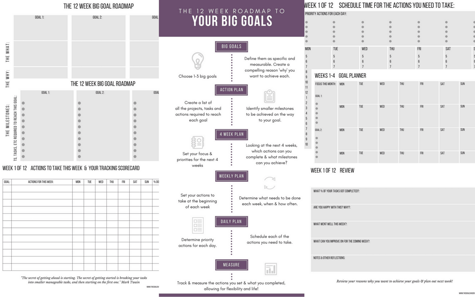 12 Week Year Worksheets