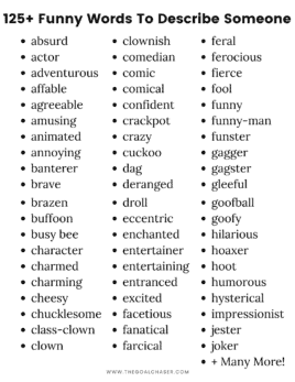 125+ Funny Words To Describe Someone - Funny Adjectives