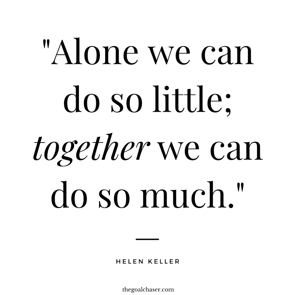 Helen Keller quote on team efforts