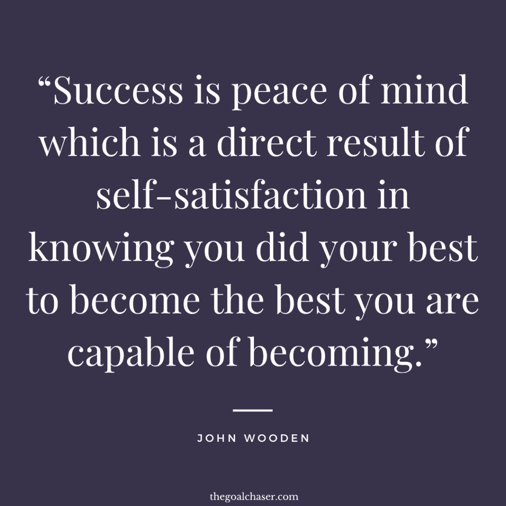 John Wooden quotes on success peace of mind