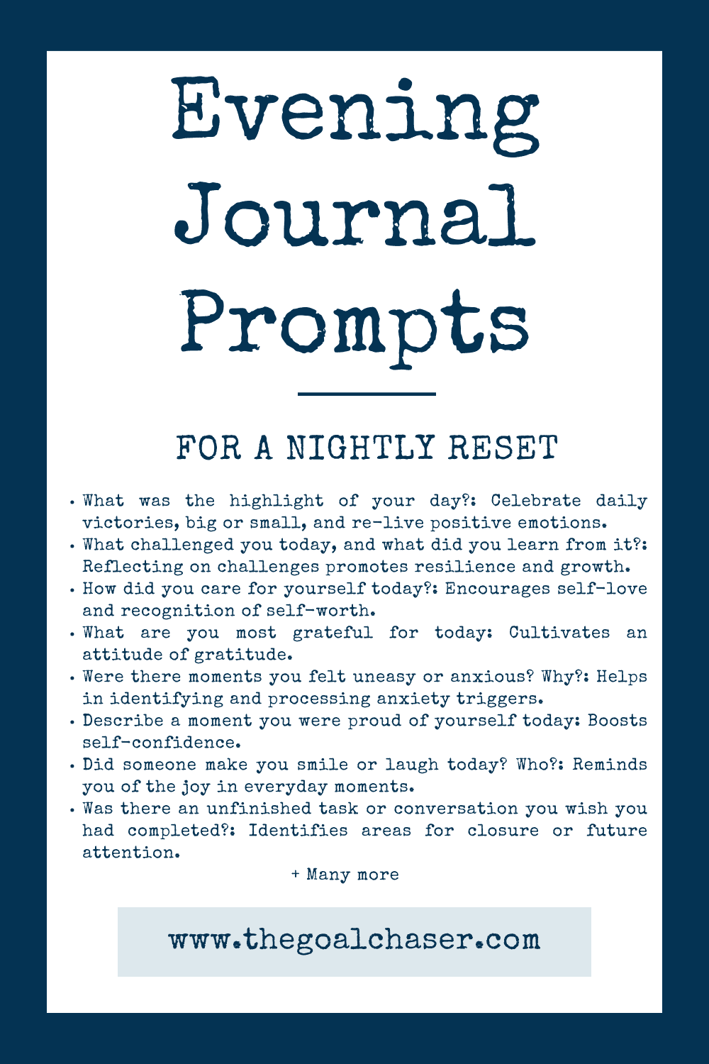 Evening Journal Prompts For A Nightly Reset The Goal Chaser