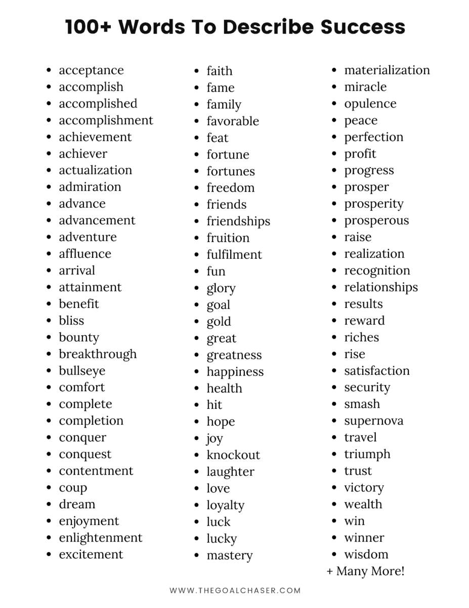 100+ Other Words For 'Success'...