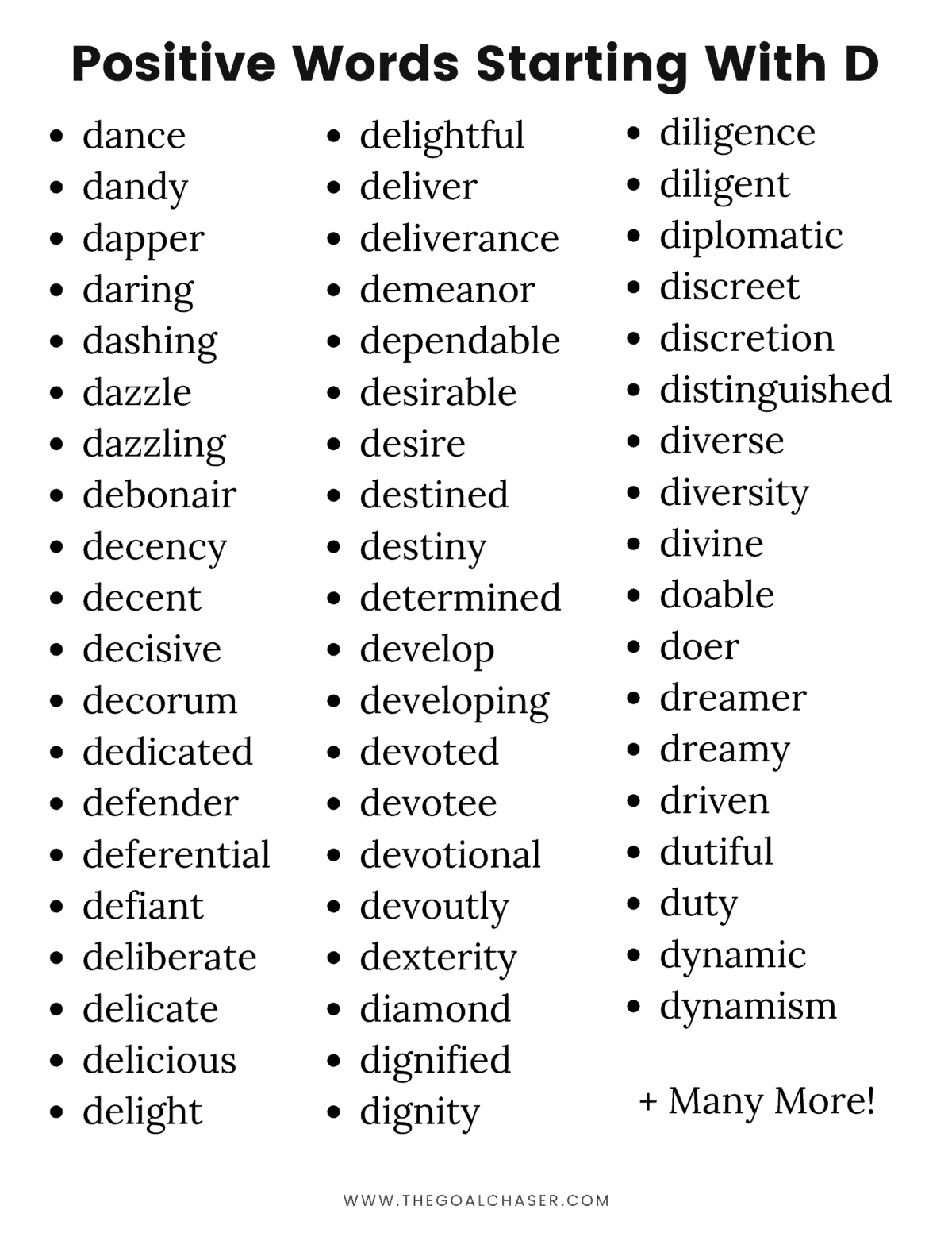 Positive Words That Start With D With Definitions   List Of Positive Words Starting With D 