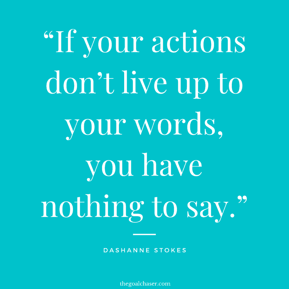 Quotes about words actions