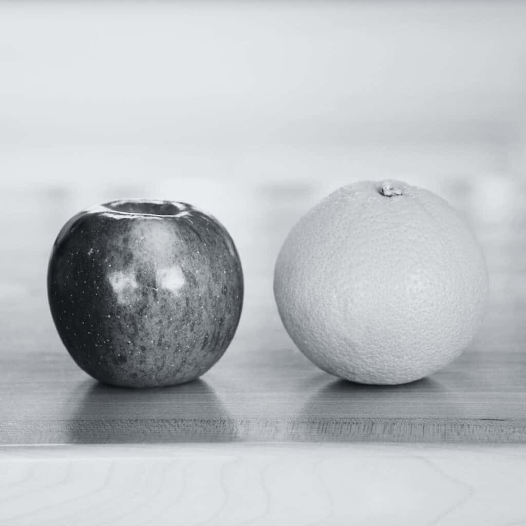 comparison apples and oranges