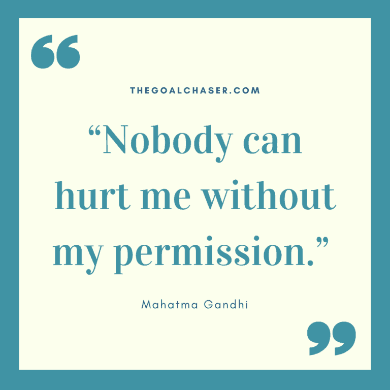 A quote about hurtful words with a minimalist design and calming colors.