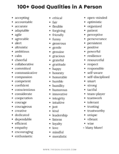 Good Qualities In A Person – 100+ Positive Character Traits (With ...