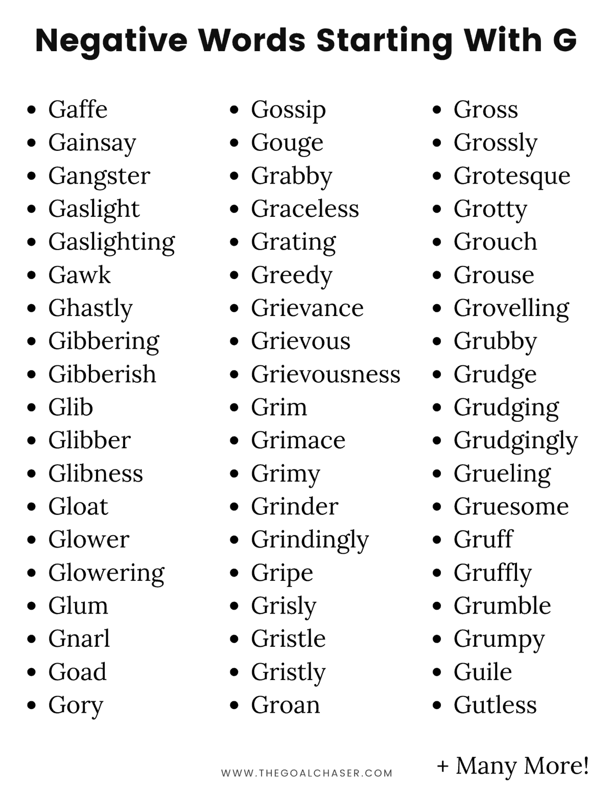 60+ Negative Words Starting With G (With Definitions)