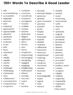 Words To Describe A Leader - Good, Bad & Unique Leadership Adjectives