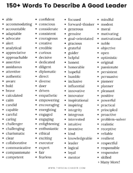 Words To Describe A Leader - Good, Bad & Unique Leadership Adjectives