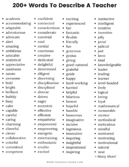 200+ Words To Describe A Teacher (With Definitions)