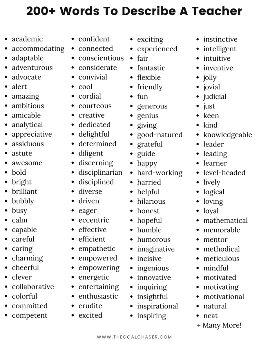 200+ Words To Describe A Teacher (With Definitions)