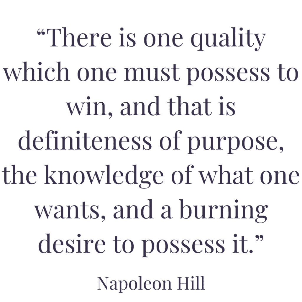 napoleon hill quotes definiteness of purpose
