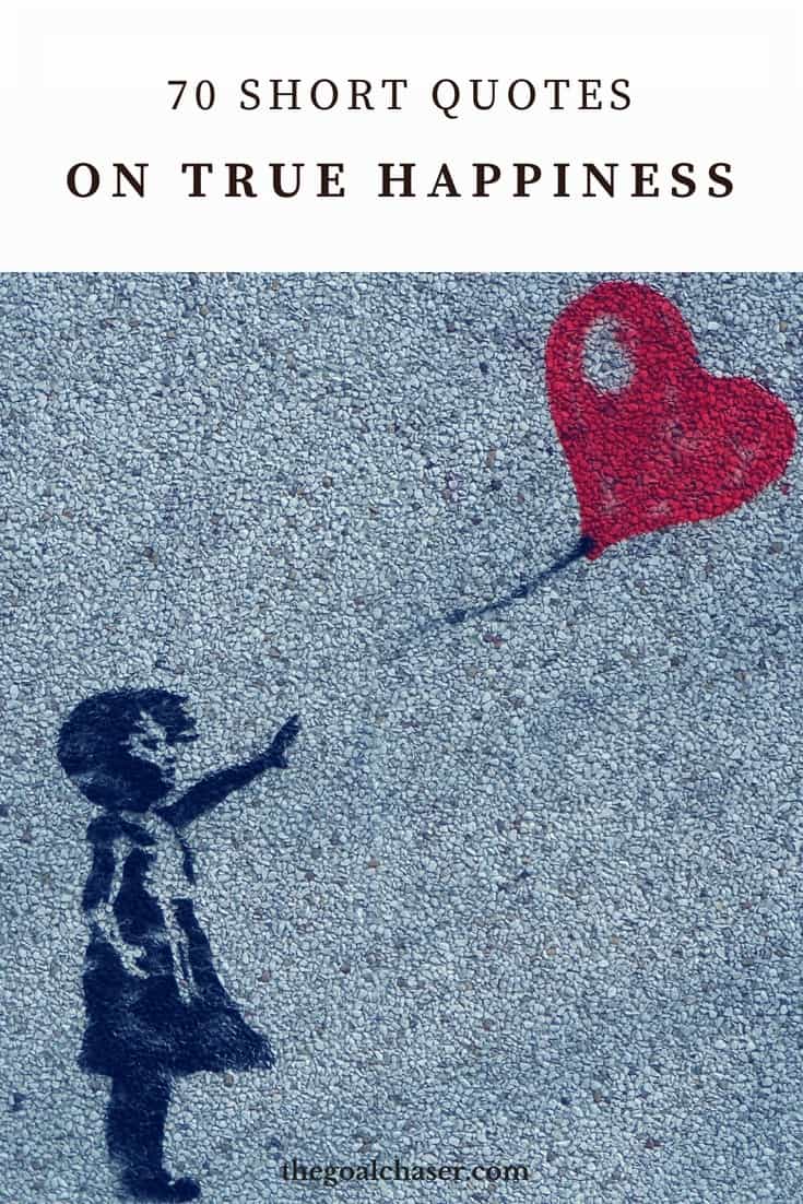 True happiness is not something to search for, something that money can buy or something that is fixed.
Here are 70 short and awesome quotes about true happiness: