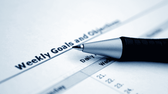 weekly goals examples