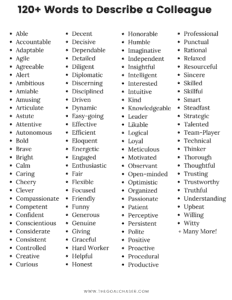 Words to Describe a Colleague or Coworker - 120+ Adjectives