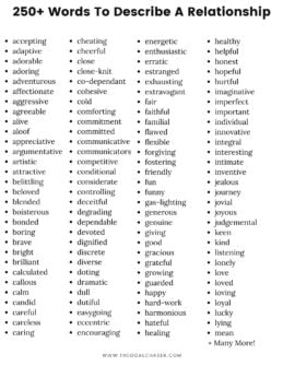 250+ Words To Describe A Relationship (Good and Bad)