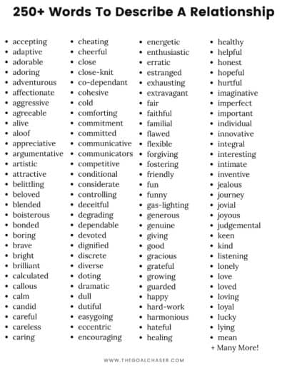 250+ Words To Describe A Relationship (Good and Bad)