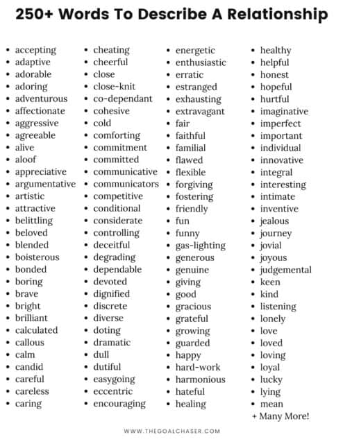 250+ Words To Describe A Relationship (Good and Bad)